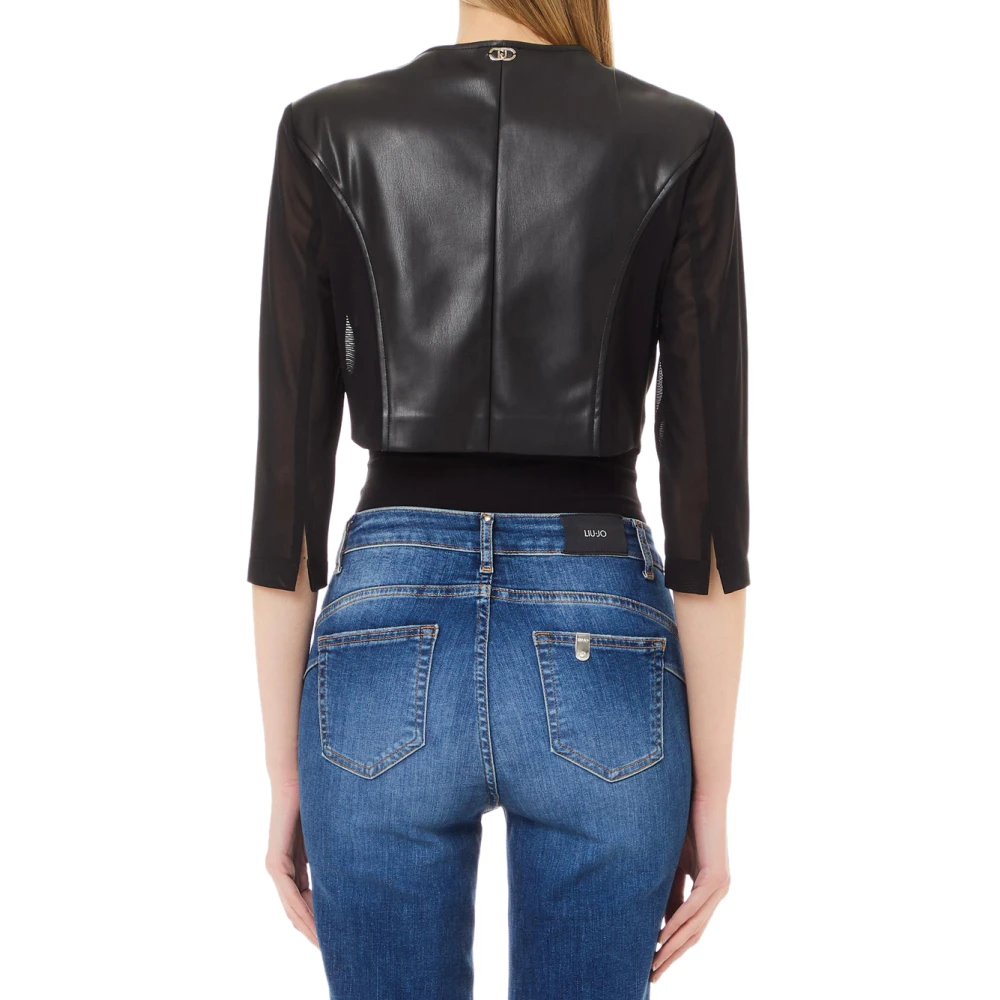 Liu Jo Zwarte Spalmato Tule Jas Black Dames