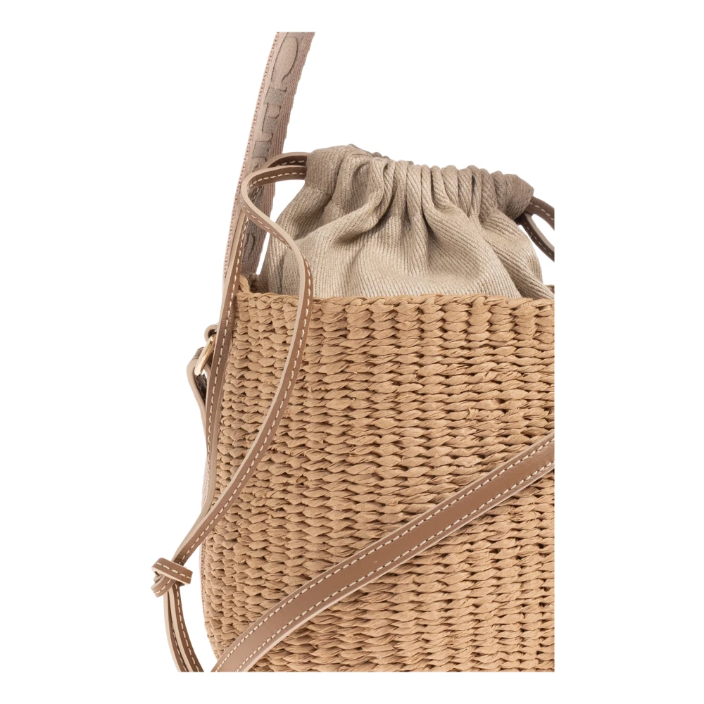 Chloé Woody Mini emmer schoudertas Beige Dames