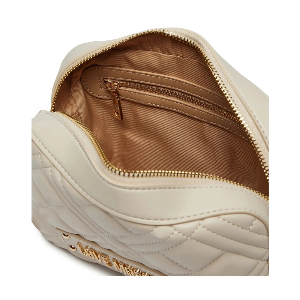Love Moschino Quilted Pu Schoudertas Ivoor Beige Dames