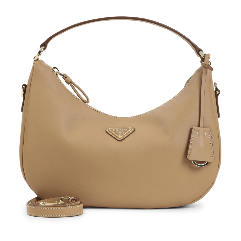 Prada , Shoulder Bags, Female, Beige, One Size, Calf Leather Handbag