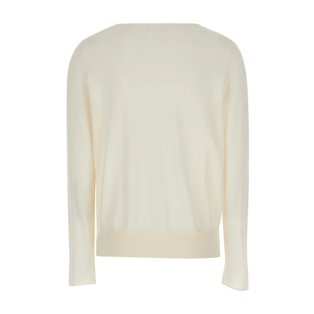 allude Boatneck Witte Sweater White Dames