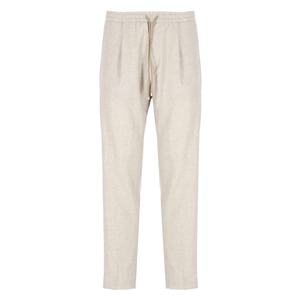 Briglia Beige Wol Elastische Taille Broek Beige Heren