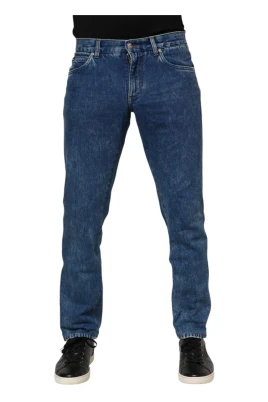 Blå Bomull Logo Plaque Denim Jeans