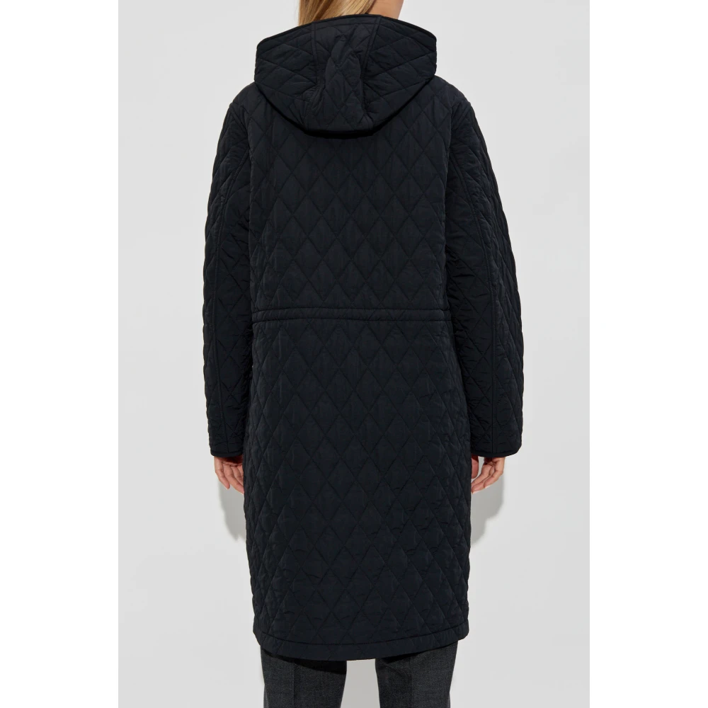 Burberry Gewatteerde jas met capuchon Black Dames