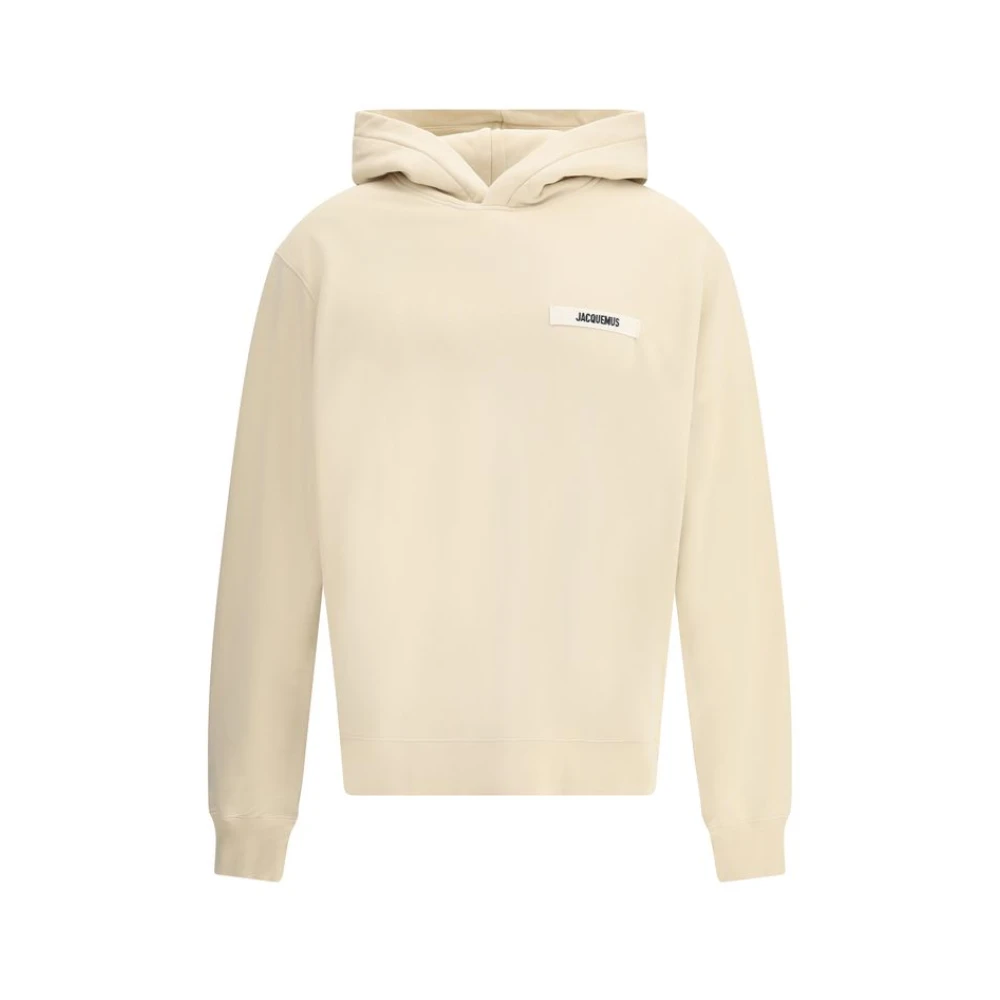 Jacquemus Men's White Hooded Sweatshirt With Logo Patch - Hoodies - Xl - Sweatshirts & Hoodies