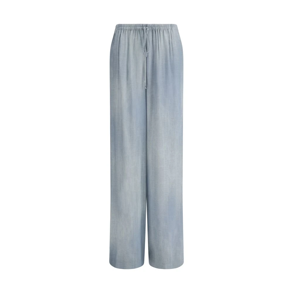 Ermanno Scervino Elegante Twill Broek met Verstelbare Taille Blue Dames