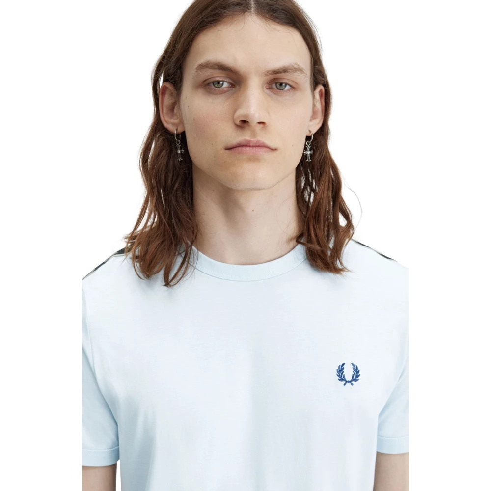 Fred Perry Blauw Contrast Tape Ringer Shirt Blue Heren