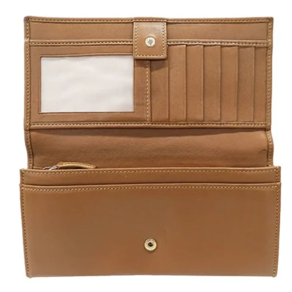 Bvlgari Vintage Pre-owned Leather wallets Brown Dames