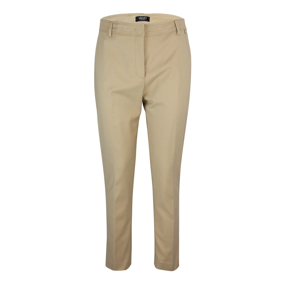 Liu Jo Beige Katoen Stretch Sigaret Broek Beige Dames