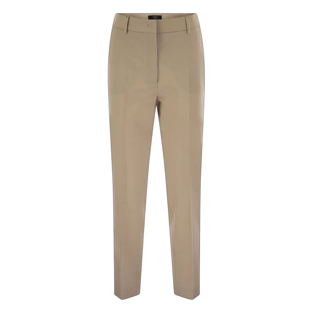 Weekend Max Mara Beige Straight Trousers, Female, M, Cigarette-Style Trousers