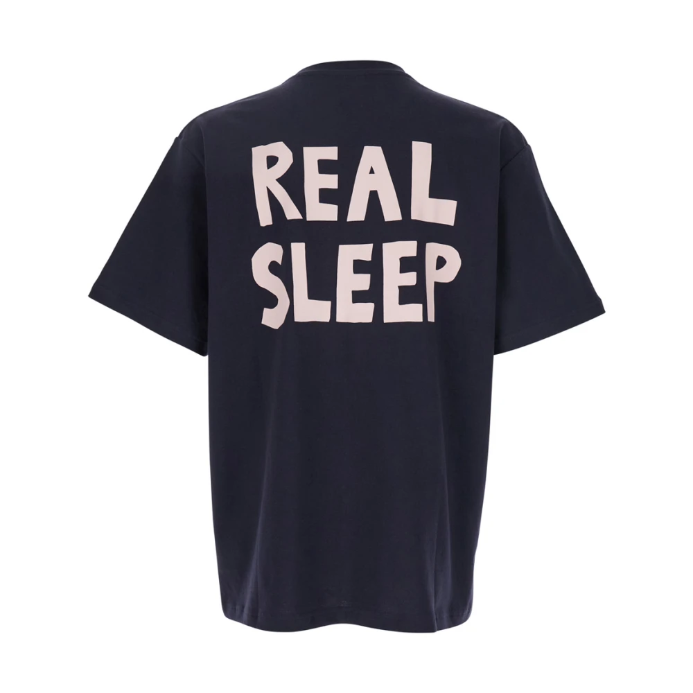 JW Anderson Blauw Crewneck T-shirt met Logo Detail Blue Heren