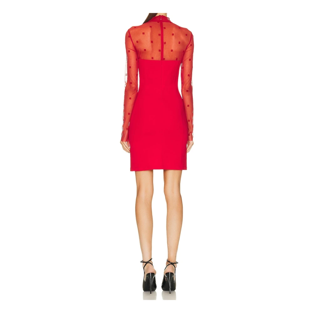 Givenchy Lange Mouw Jurk met Rits aan de Achterkant Red Dames