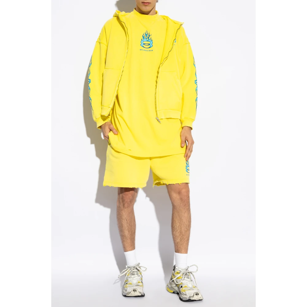 Balenciaga T-shirt met logo Yellow Heren