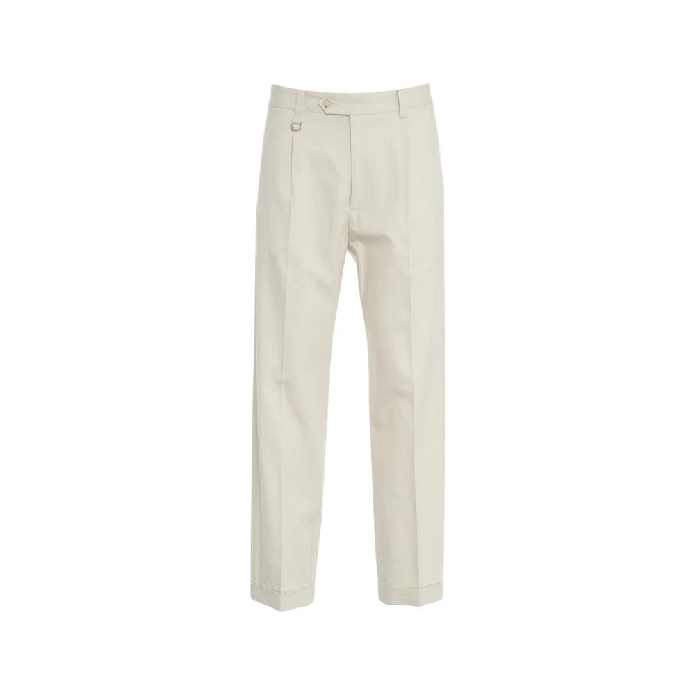 Paolo Pecora Witte Linnen Blend Chino Broek White Heren