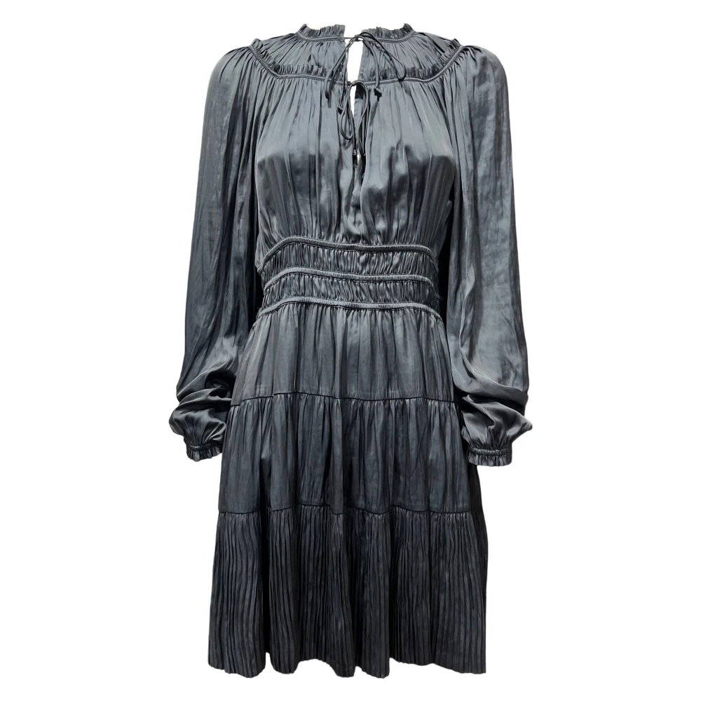 Ulla Johnson Gerimpelde hoge hals jurk Gray Dames
