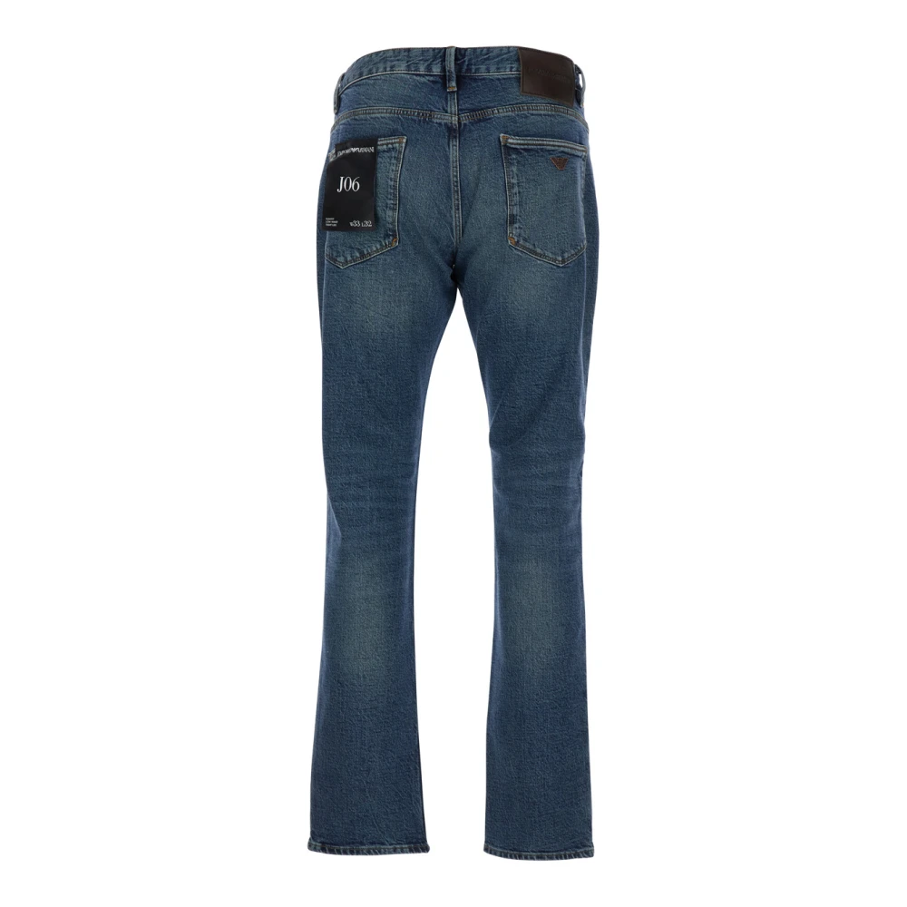 Emporio Armani Blauwe Denim Jeans met Logopatch Blue Heren