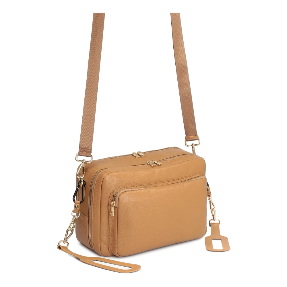 Kazar Lichtbruine Leren Mommy Tas met Kinderwagen Snaps Brown Dames