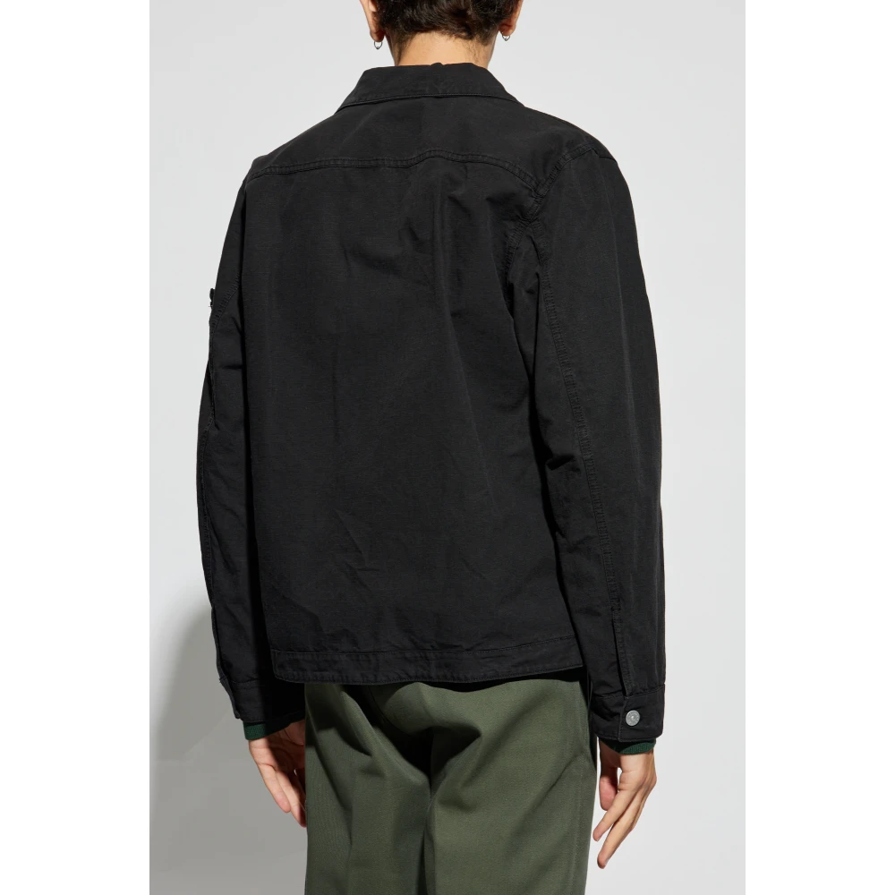 Stone Island Jas met logo Black Heren