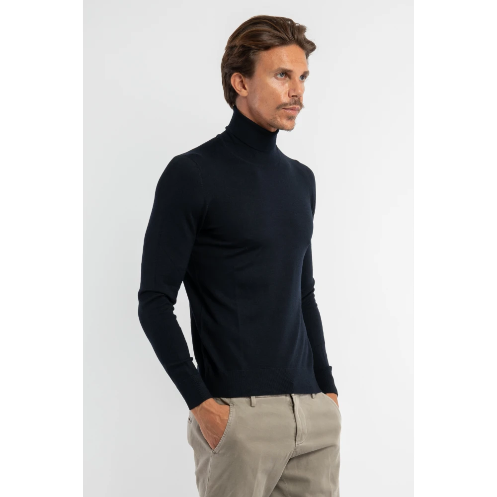 Gran Sasso Blauwe Coltrui in Extrafijne Wol Blue Heren