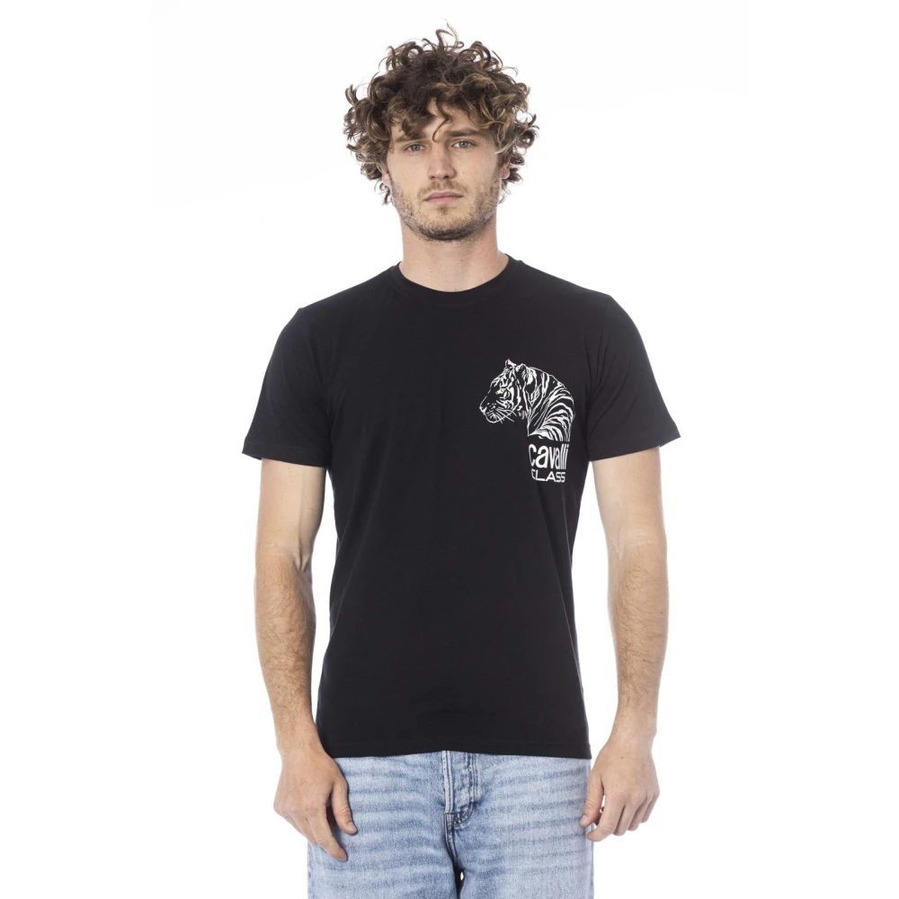 Cavalli Class Logo Print Korte Mouw T-shirt Black Heren
