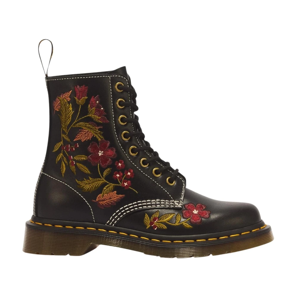 Dr Martens 1460 Pascal Floral 8 Eye Boot, Black, Size 6, Women - Image 2