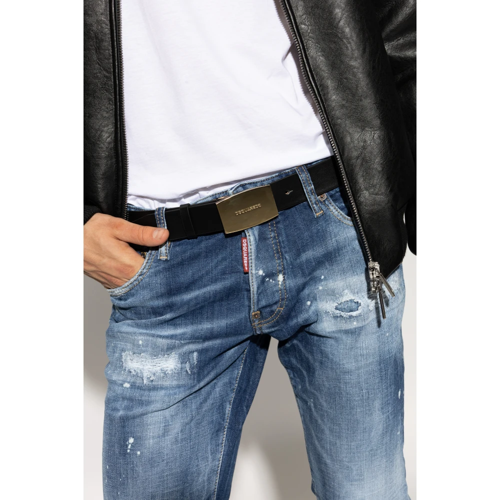 Dsquared2 Leren riem Black Heren
