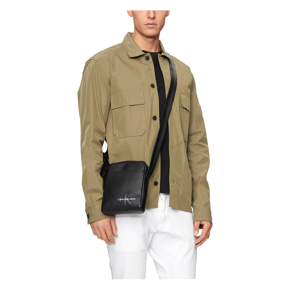 Calvin Klein Zwarte schoudertas met ritssluiting Black Heren