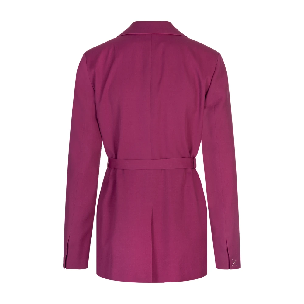 Lanvin Fuchsia Geriemde Wollen Jas Pink Dames