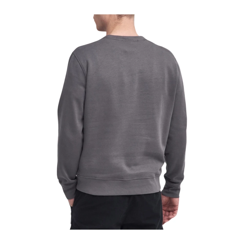 Barbour Shadow Crew Plum Grey Sweater Gray Heren