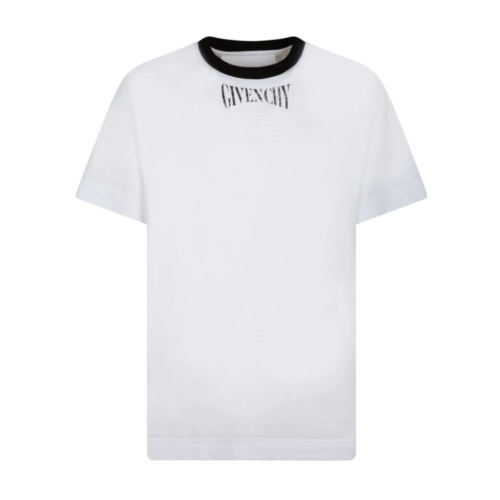 Givenchy Logo Print Wit T-Shirt White Heren