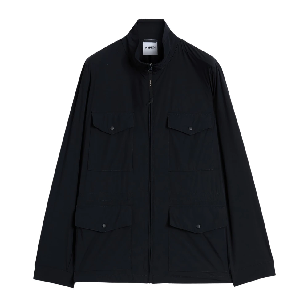 Aspesi Men's Blue Light Jackets, Xl, Blazer In Nylon Stretch