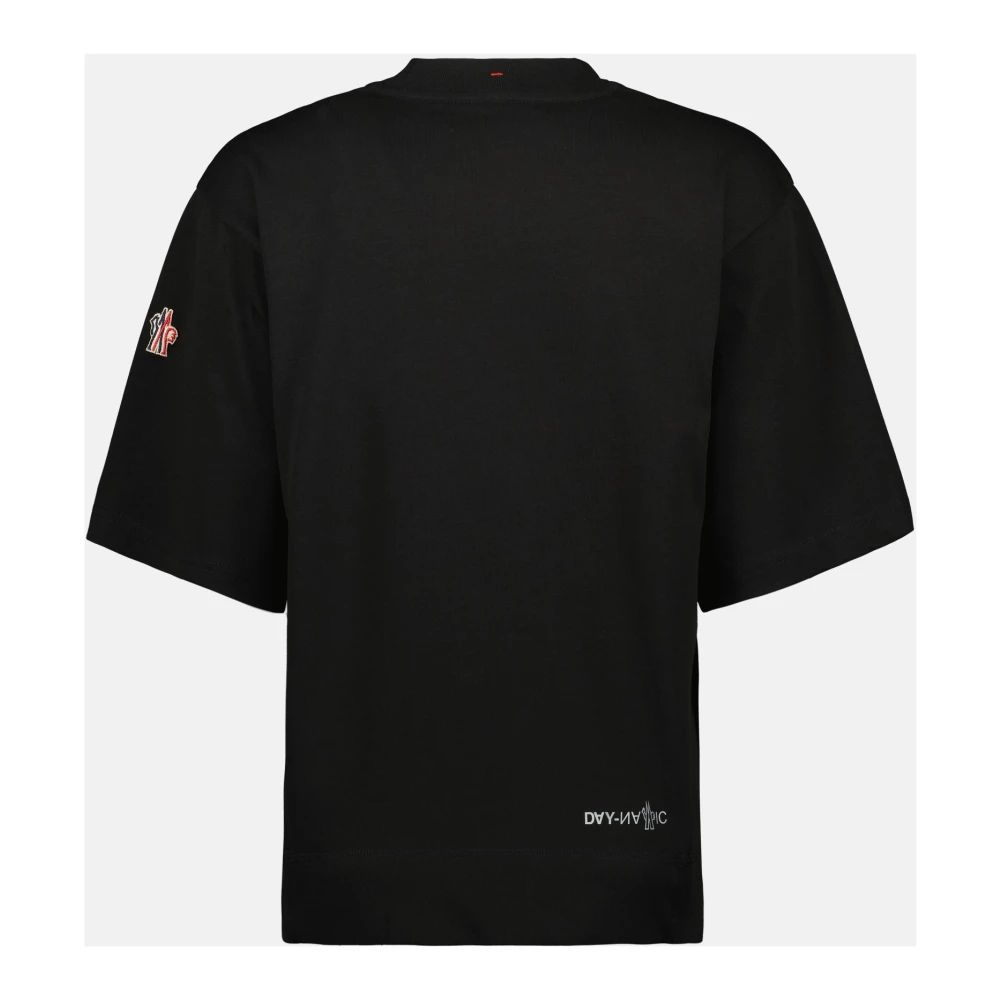 Moncler Katoenen Logo T-shirt met reflecterende details Black Dames