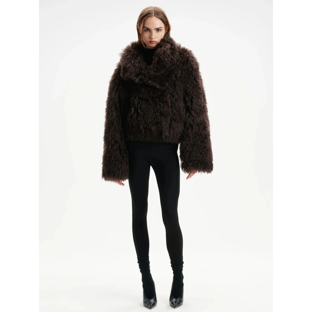 Shoreditch SKI Club Shearling jas met asymmetrische silhouet Brown Dames