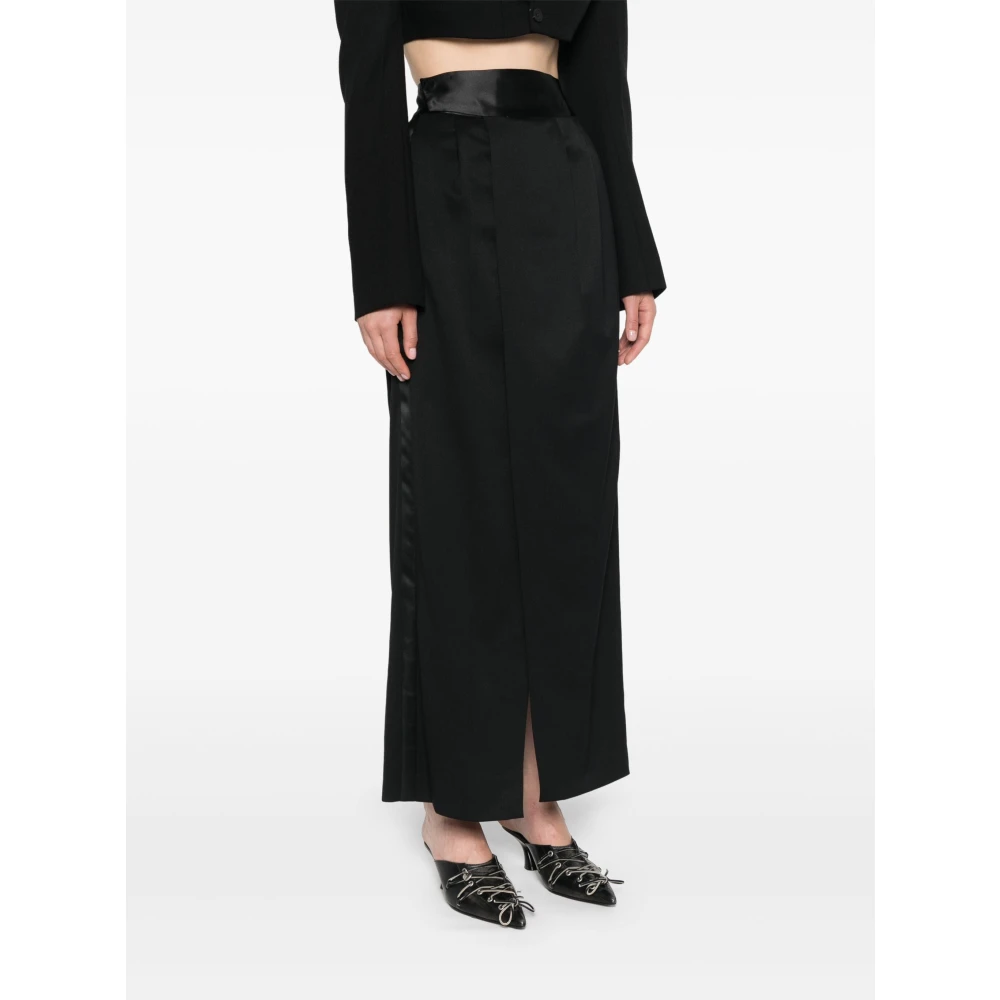 MM6 Maison Margiela Elegante Maxi Rok Black Dames