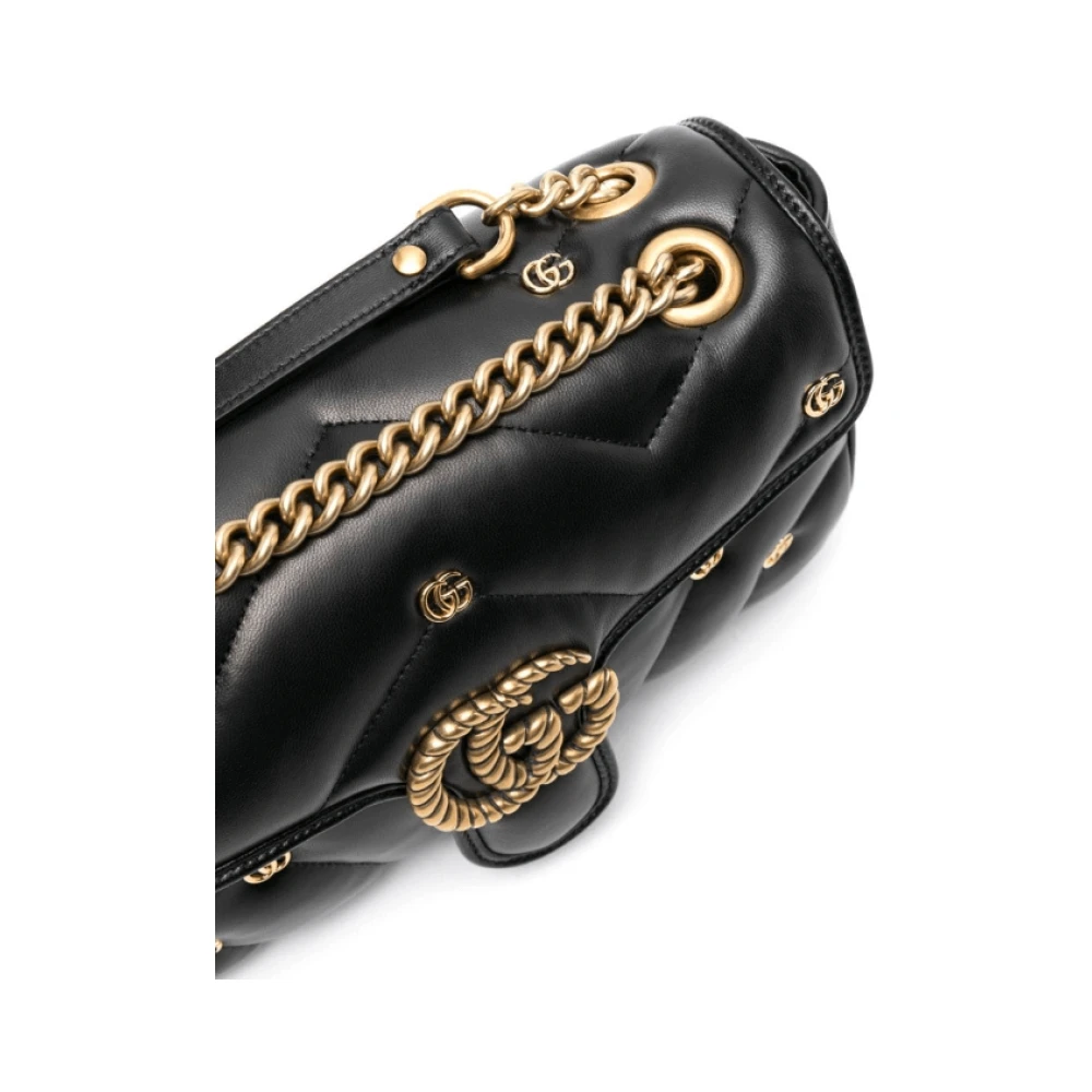 Gucci Black GG Marmont Schoudertas Black Dames