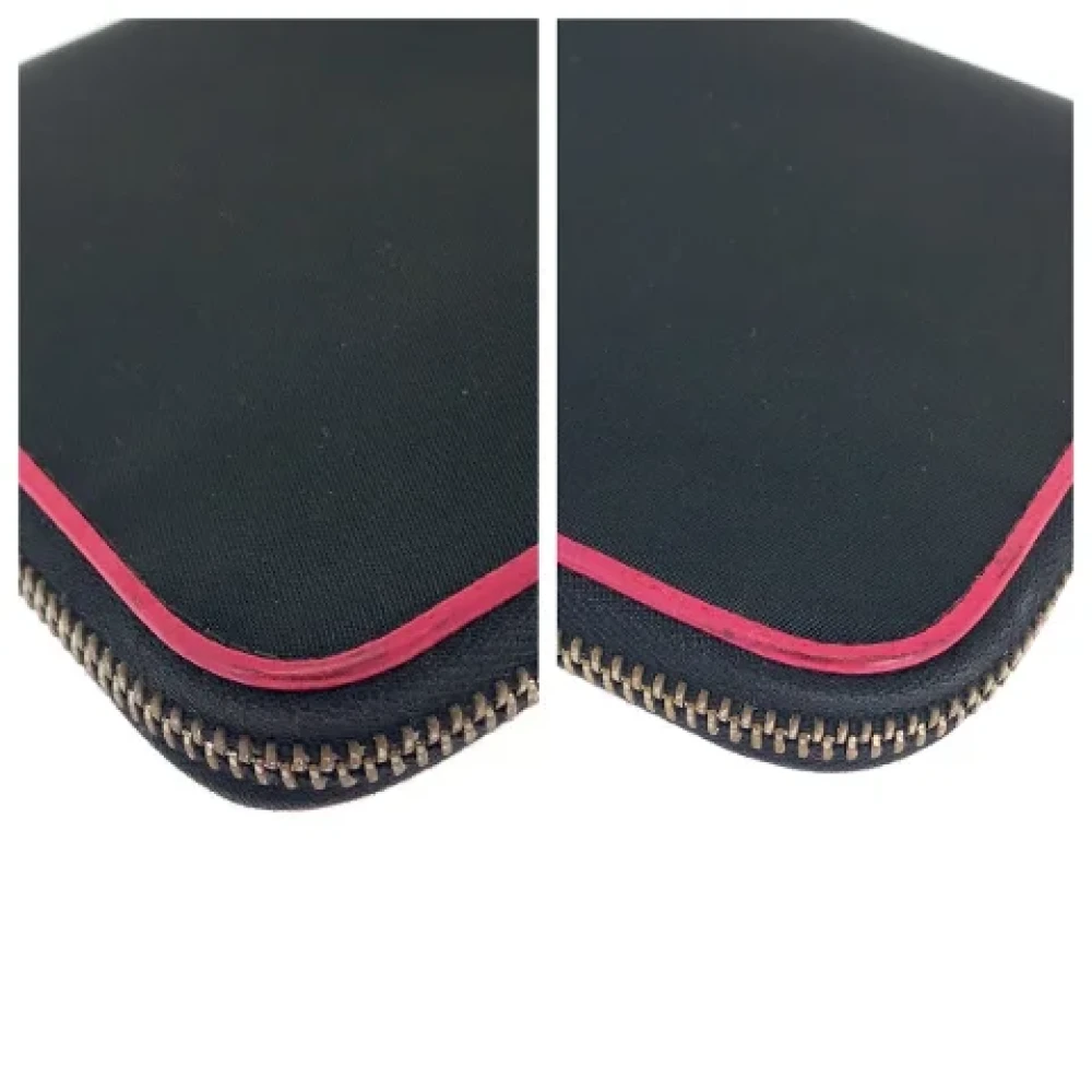 Prada Vintage Pre-owned Canvas wallets Black Dames
