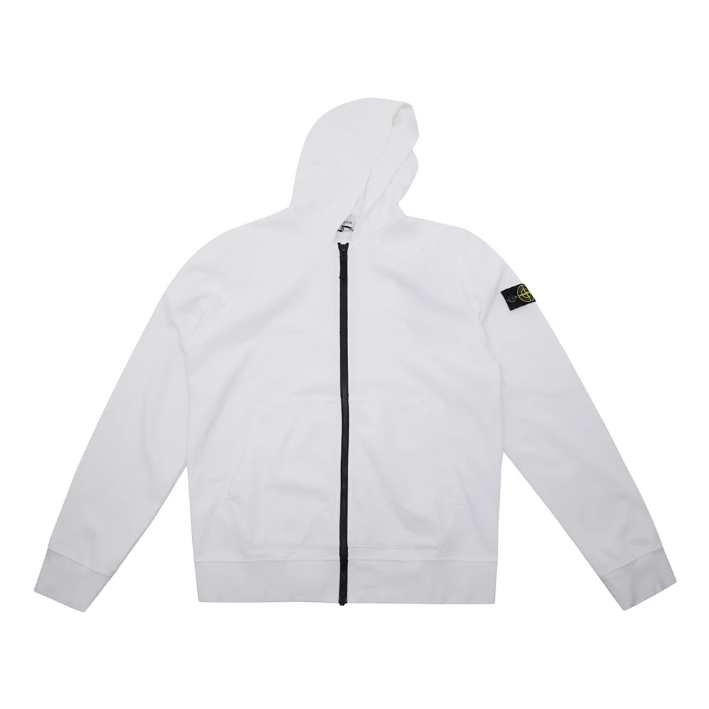 Stone Island Casual Hoodie Sweatshirt för Män White, Unisex