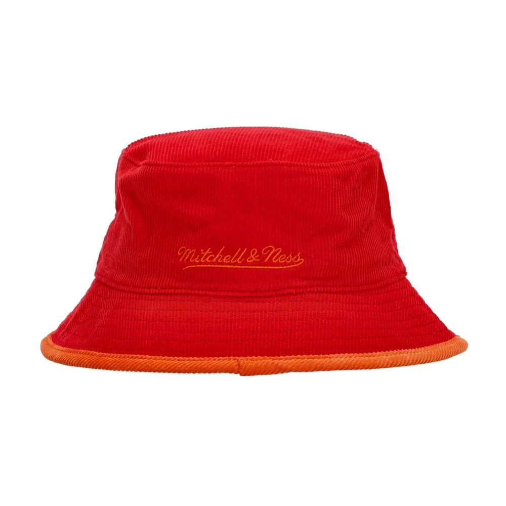 Mitchell & Ness Miami Heat Velvet Bucket Hat Red Heren