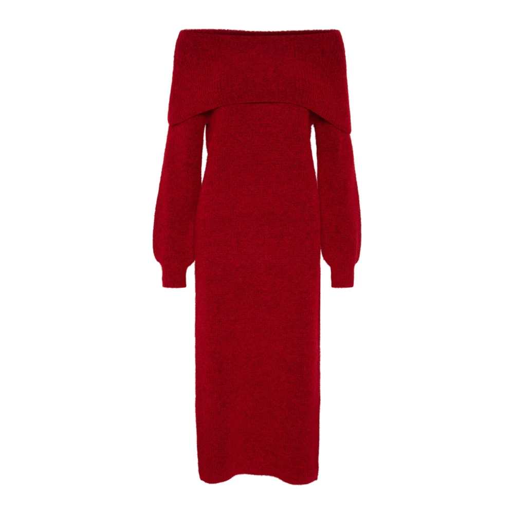 Gestuz Off-Shoulder Jurk Haute Red Melange Red Dames