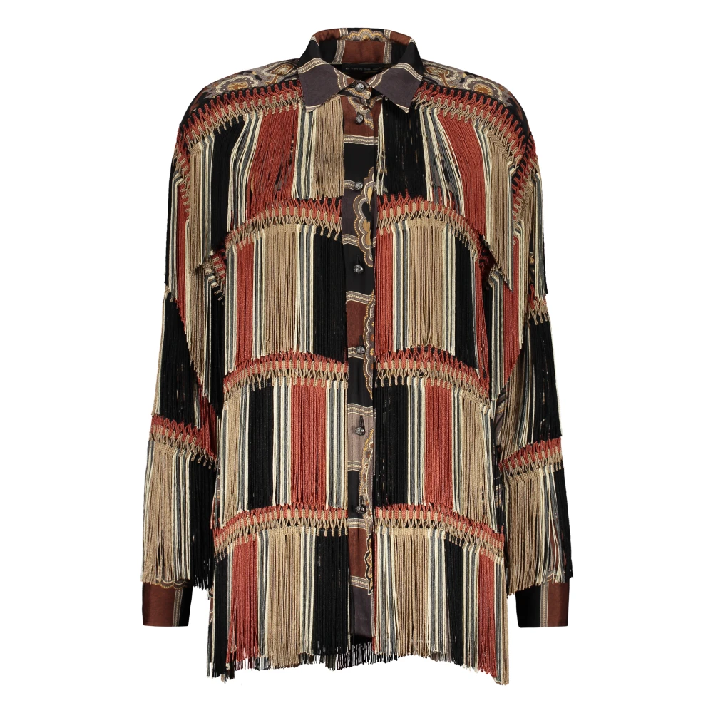 ETRO Paisley Fringed Viscose Shirt Multicolor Dames