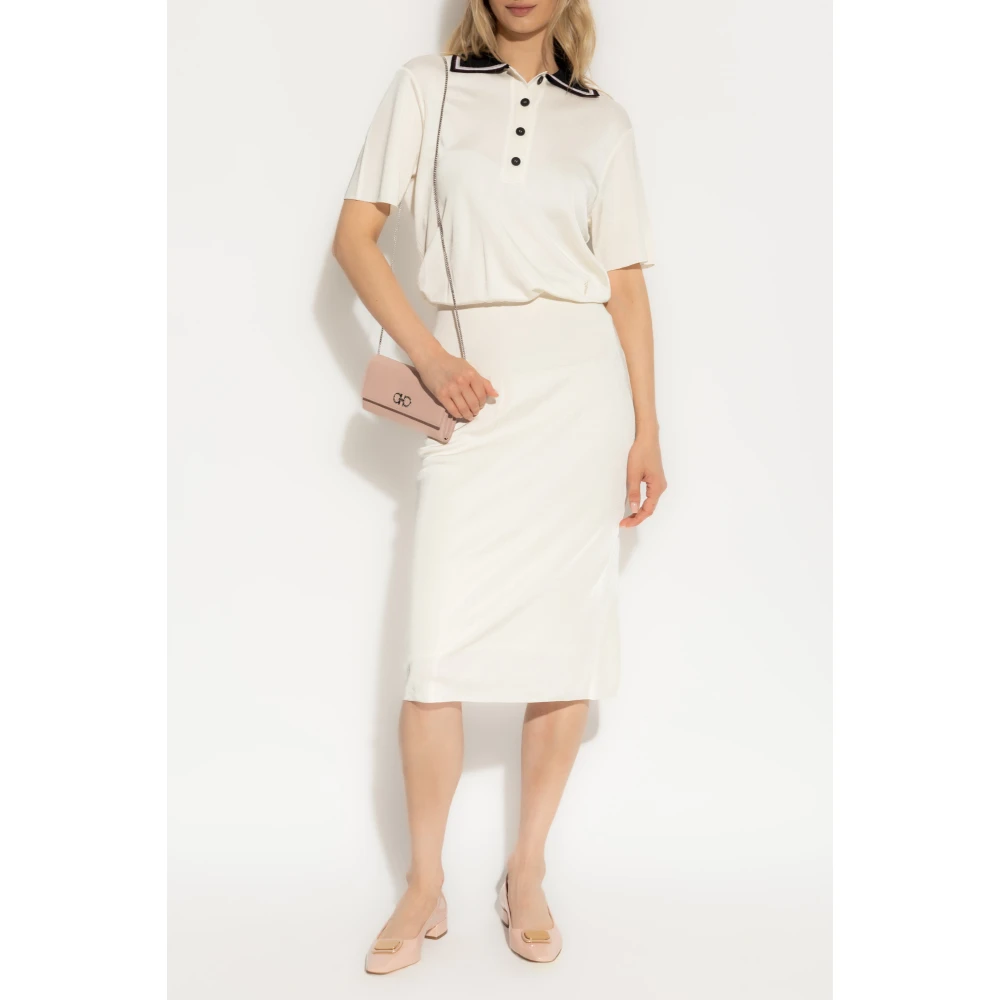 Salvatore Ferragamo Polo kraag jurk Beige Dames