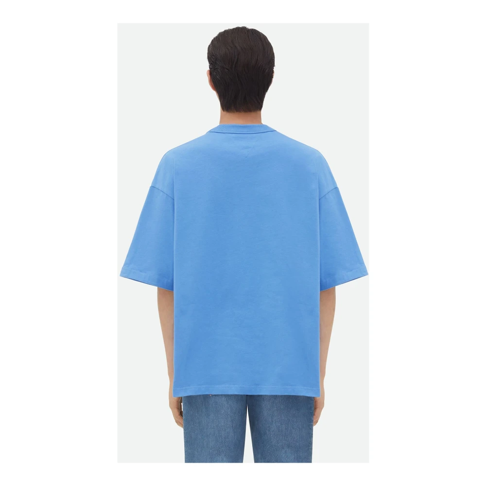 Bottega Veneta Clear Blue T-shirts en Polos met Borduursel Blue Heren