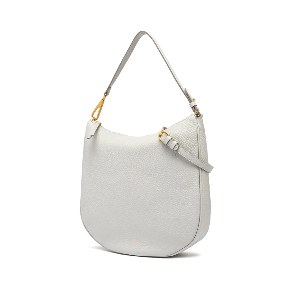 Gianni Chiarini Halfronde leren handtas met rits Gray Dames