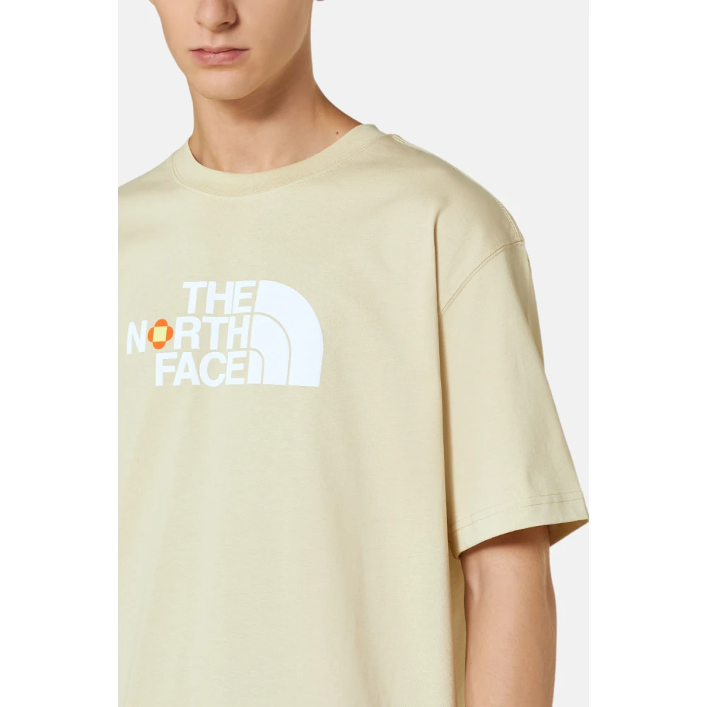 The North Face Grafische Print Oversized Katoenen T-shirt Beige Heren