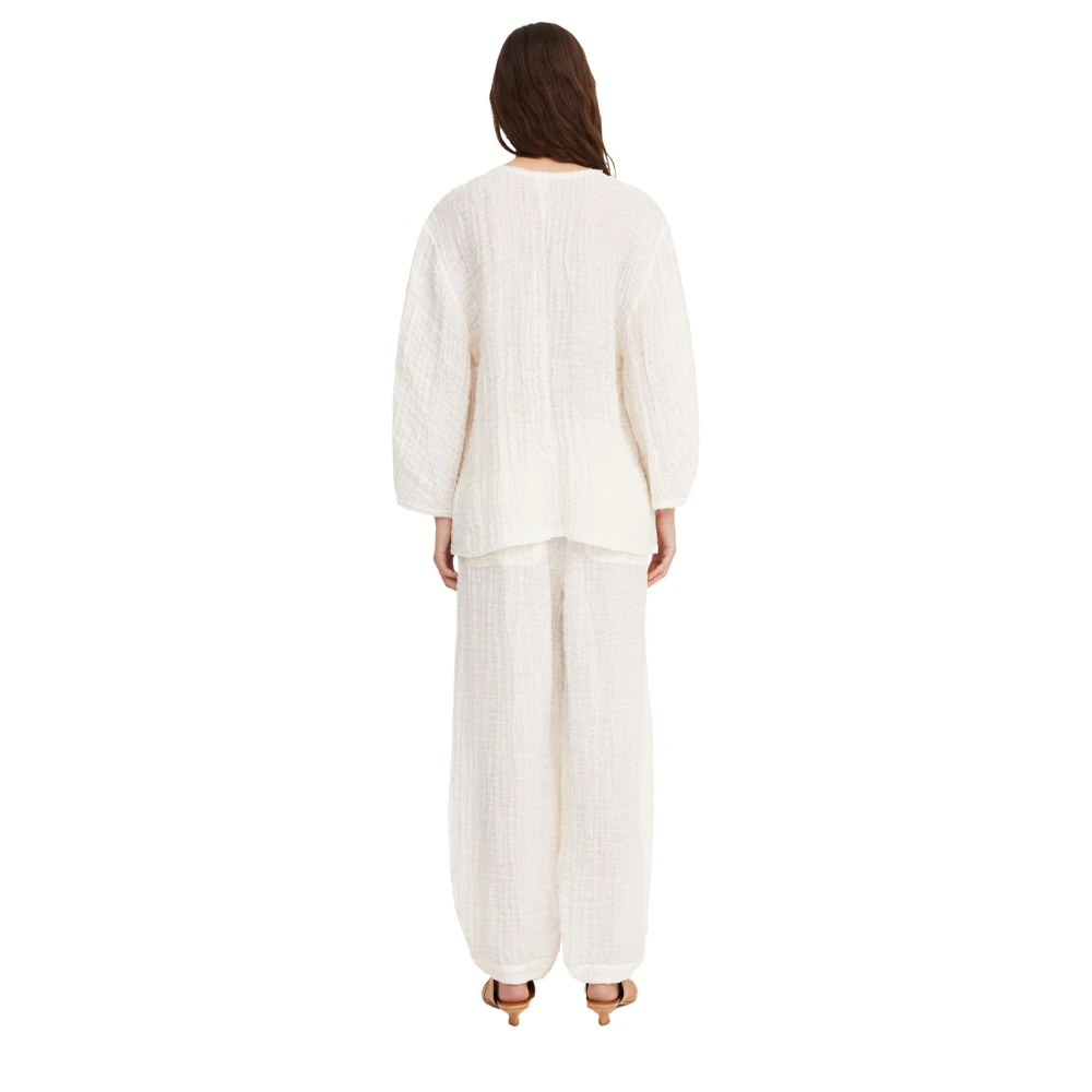 By Malene Birger V-hals Linnen Shirt By Herenne Birger White Dames