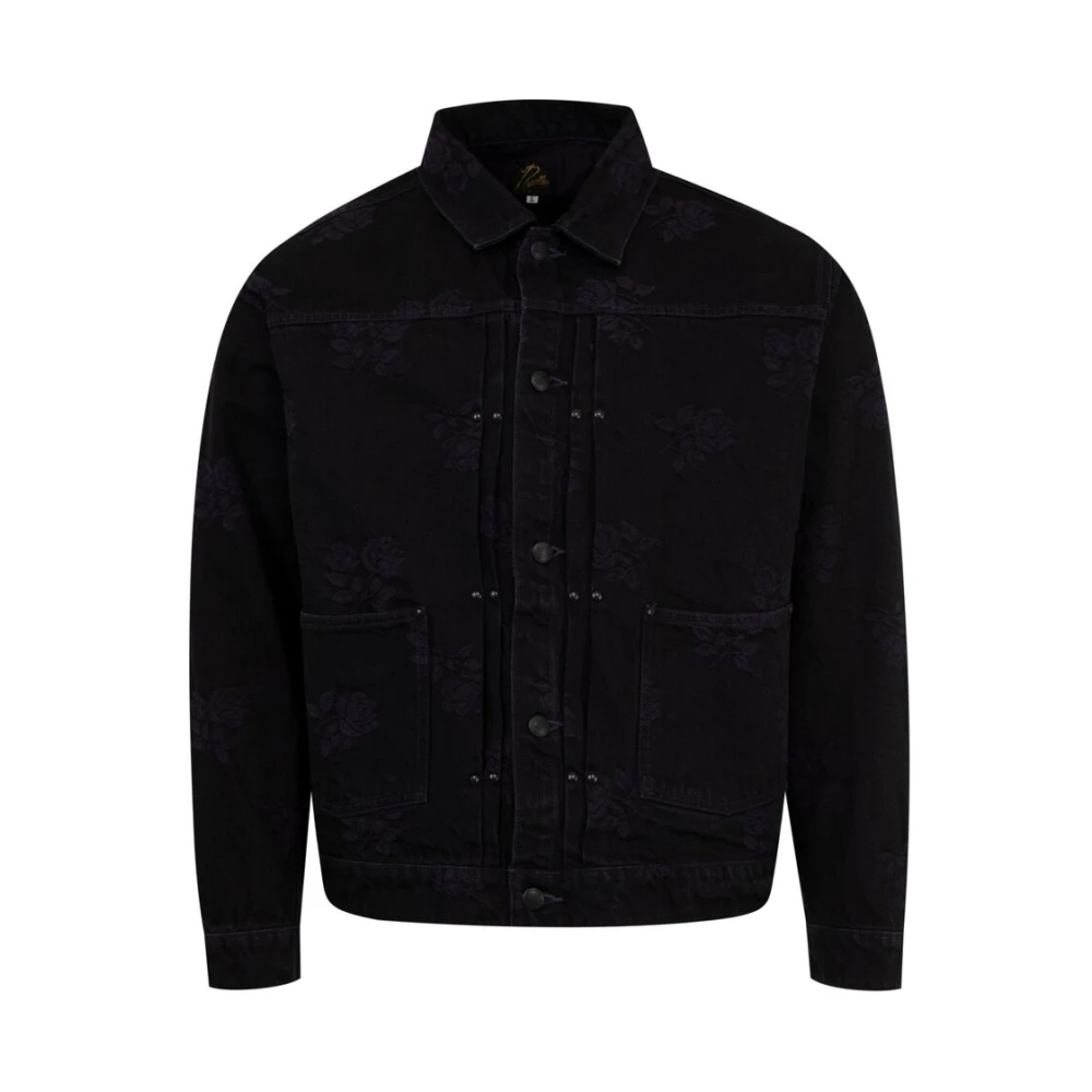 Needles Zwarte Denim Jas Klassieke Stijl Black Heren