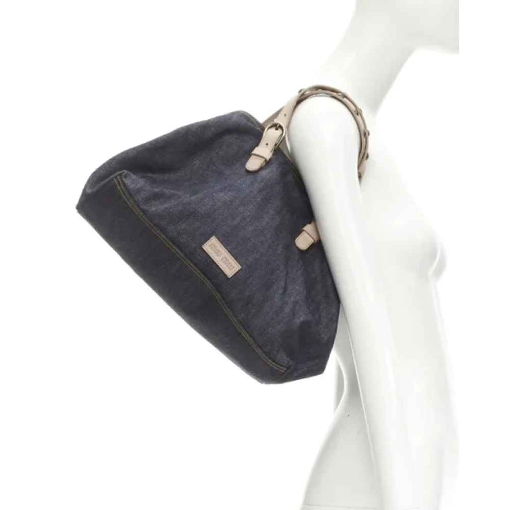 Miu Pre-owned Cotton handbags Blue Dames