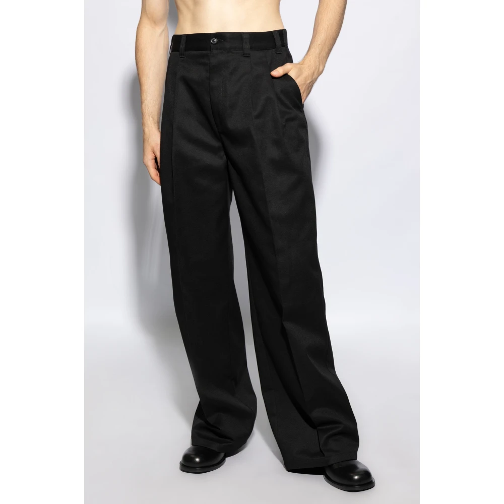 Maison Margiela Broek met logo Black Heren