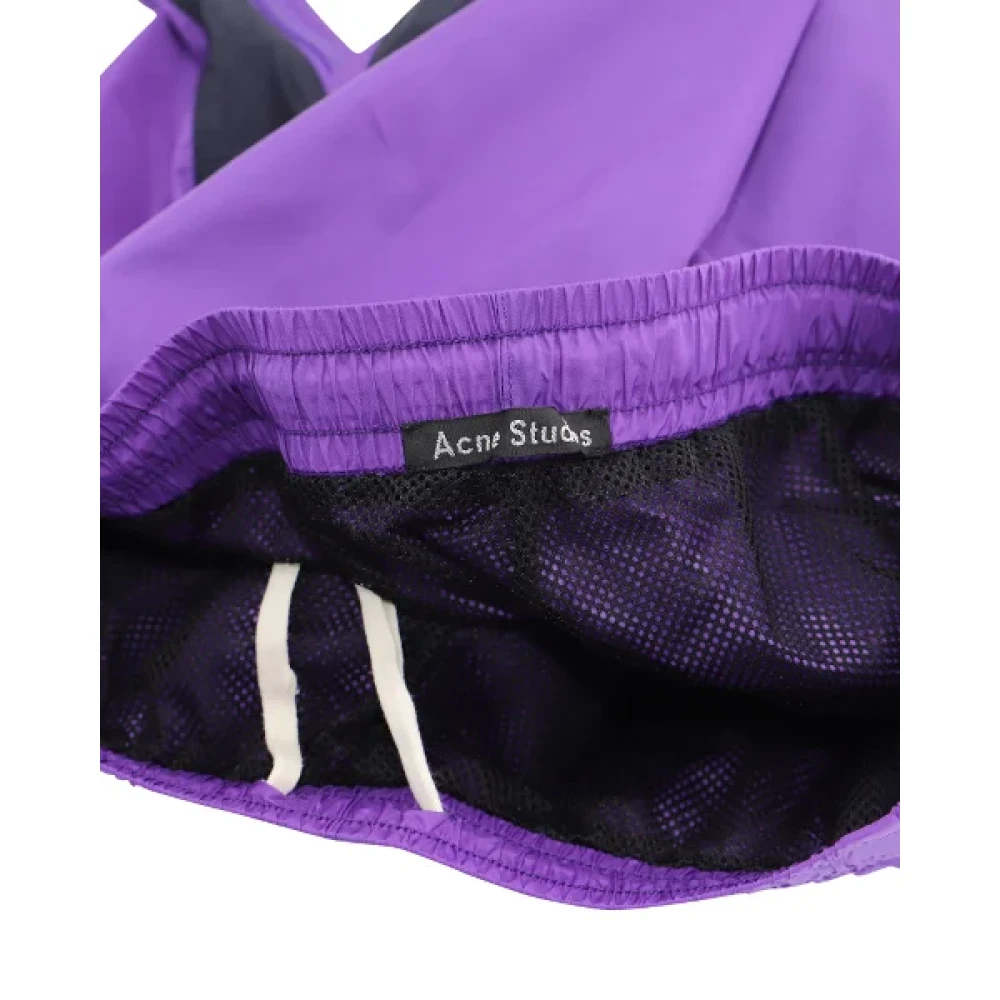 Acne Studios Pre-owned Nylon bottoms Purple Dames