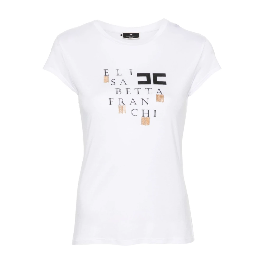 Elisabetta Franchi Stijlvolle T-shirts en Polos White Dames